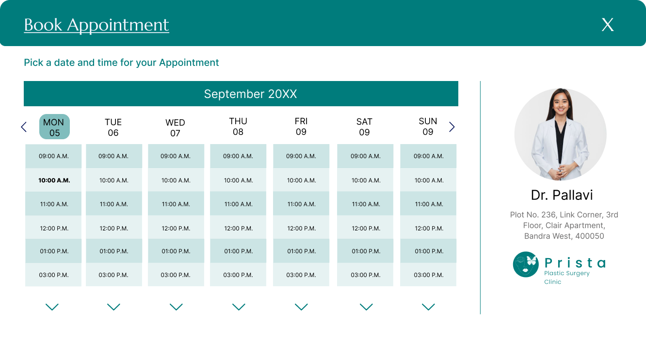 Online appointment calender