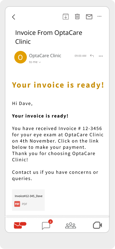 digital invoice email