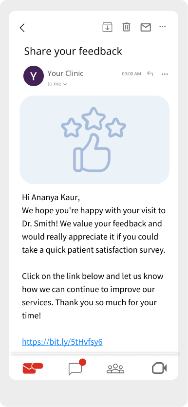 share your feedback email